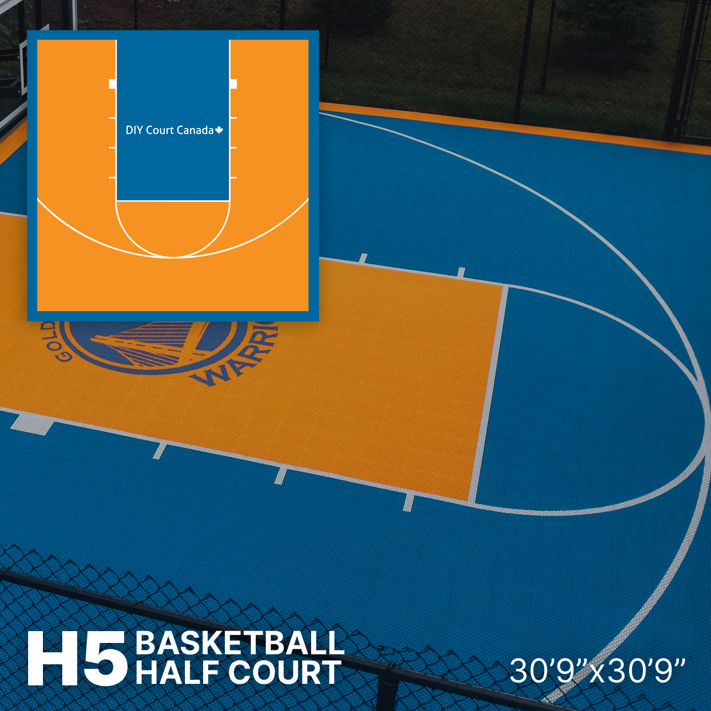 Basketball Court Kit - Half Court 30'9" x 30'9" (H5) - DIY Court Canada
