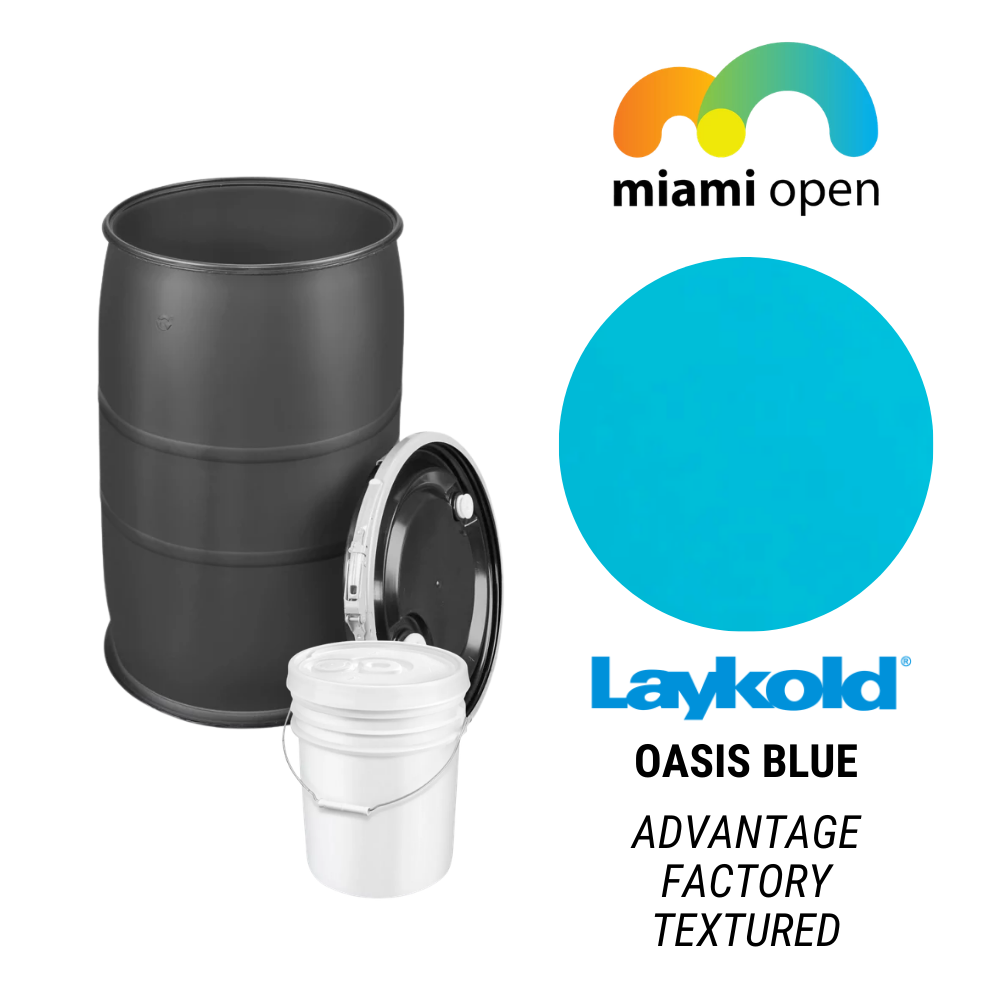 Laykold Advantage Colorcoat - Official Miami Open Oasis Blue - Factory Textured