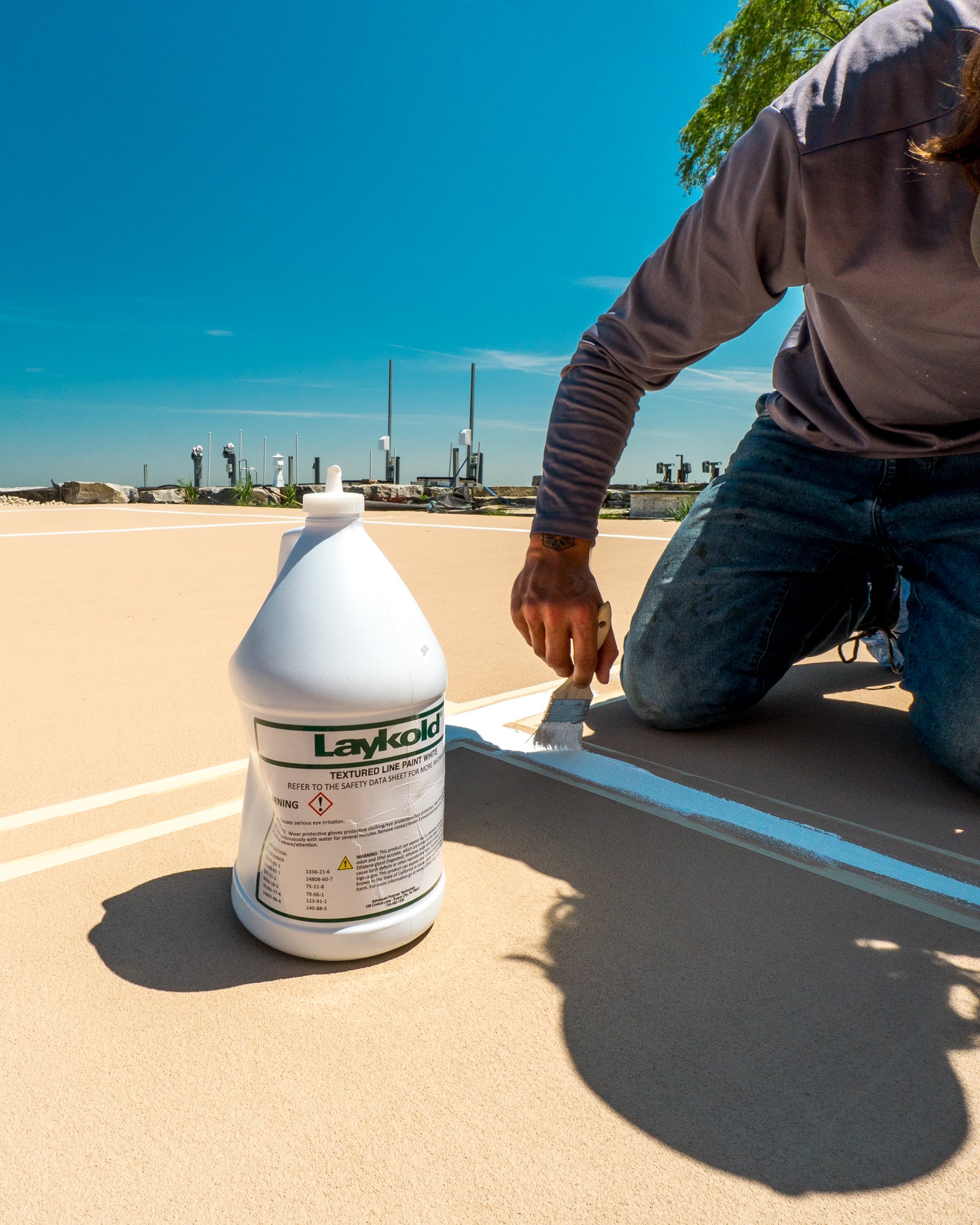 Laykold Texturized White Line Paint Pickleball Tennis