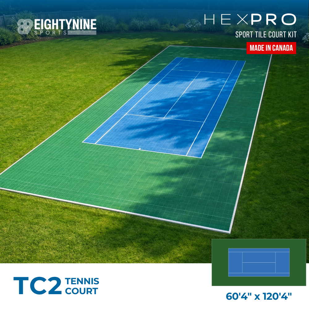 Tennis Court Kit - 60'4" x 120'4" - Regulation Size | HEXPRO Sport Tile (TC2)