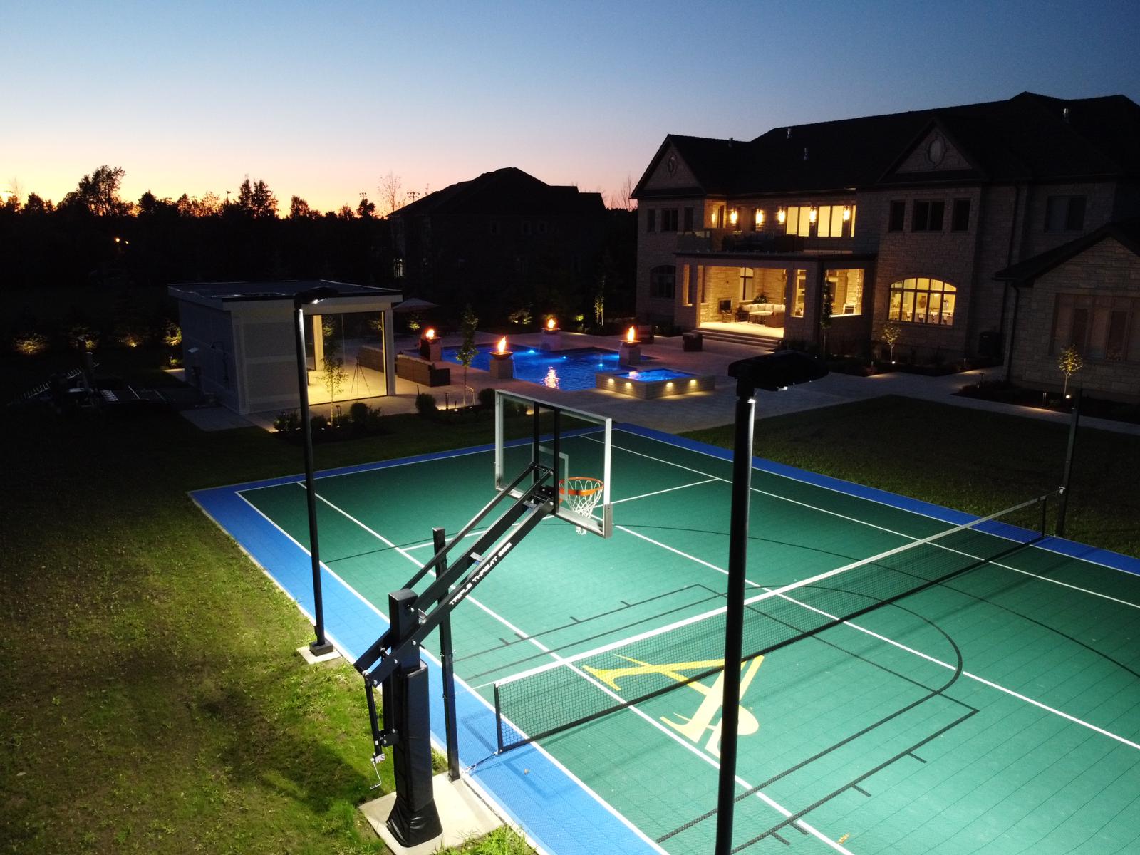 LED Light System - 15ft Pole & Dual LED Fixture - DIY Court Canada