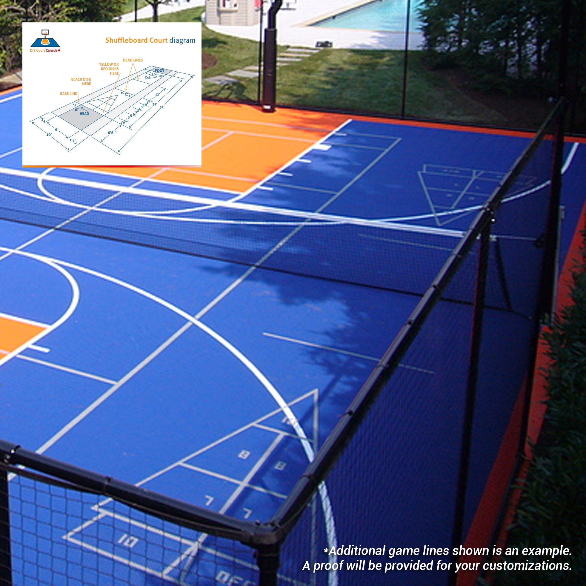 Shuffleboard (Single Court) Lines - DIY Court Canada