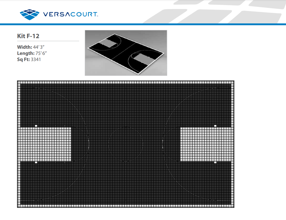 Basketball Court Kit - Full Court 44'3" x 75'6" (F12) - DIY Court Canada