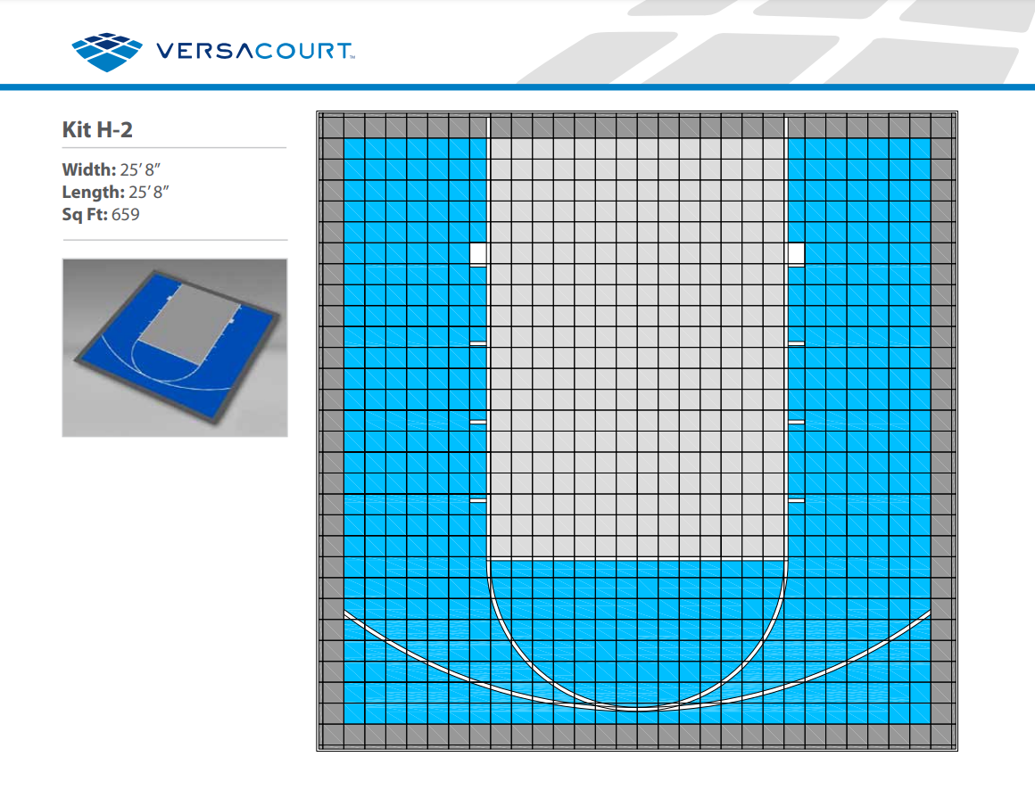Basketball Court Kit - Half Court 25'8" x 25'8" (H2) - DIY Court Canada