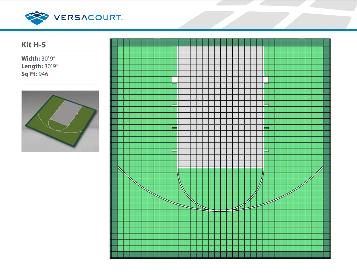 Basketball Court Kit - Half Court 30'9" x 30'9" (H5) - DIY Court Canada
