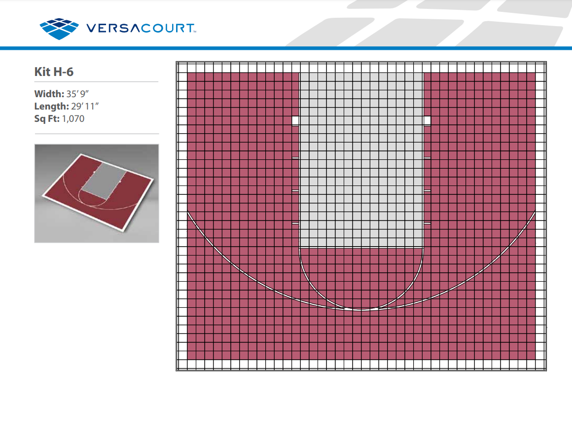 Basketball Court Kit - Half Court 35'9" x 29'11" (H6) - DIY Court Canada