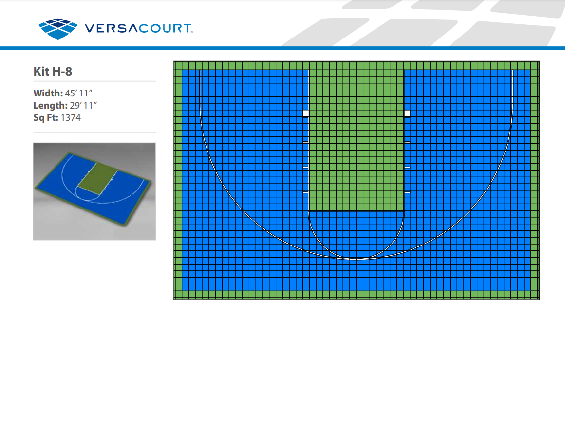 Basketball Court Kit - Half Court 45'11" x 29'11" (H8) - DIY Court Canada