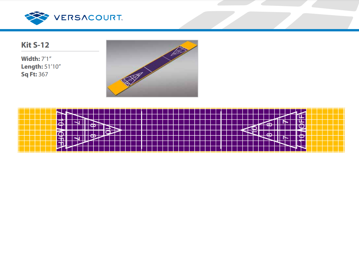 Shuffleboard Court Kit - Single 7'1" x 51'10" (S12) - DIY Court Canada