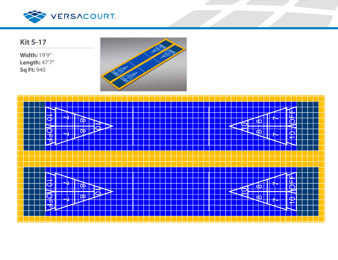 Shuffleboard Court Kit - Double 19'9" x 47'7" (S17) - DIY Court Canada