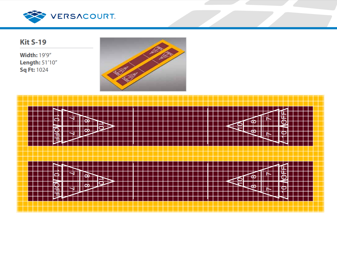 Shuffleboard Court Kit - Double 19'9" x 51'10" (S19) - DIY Court Canada