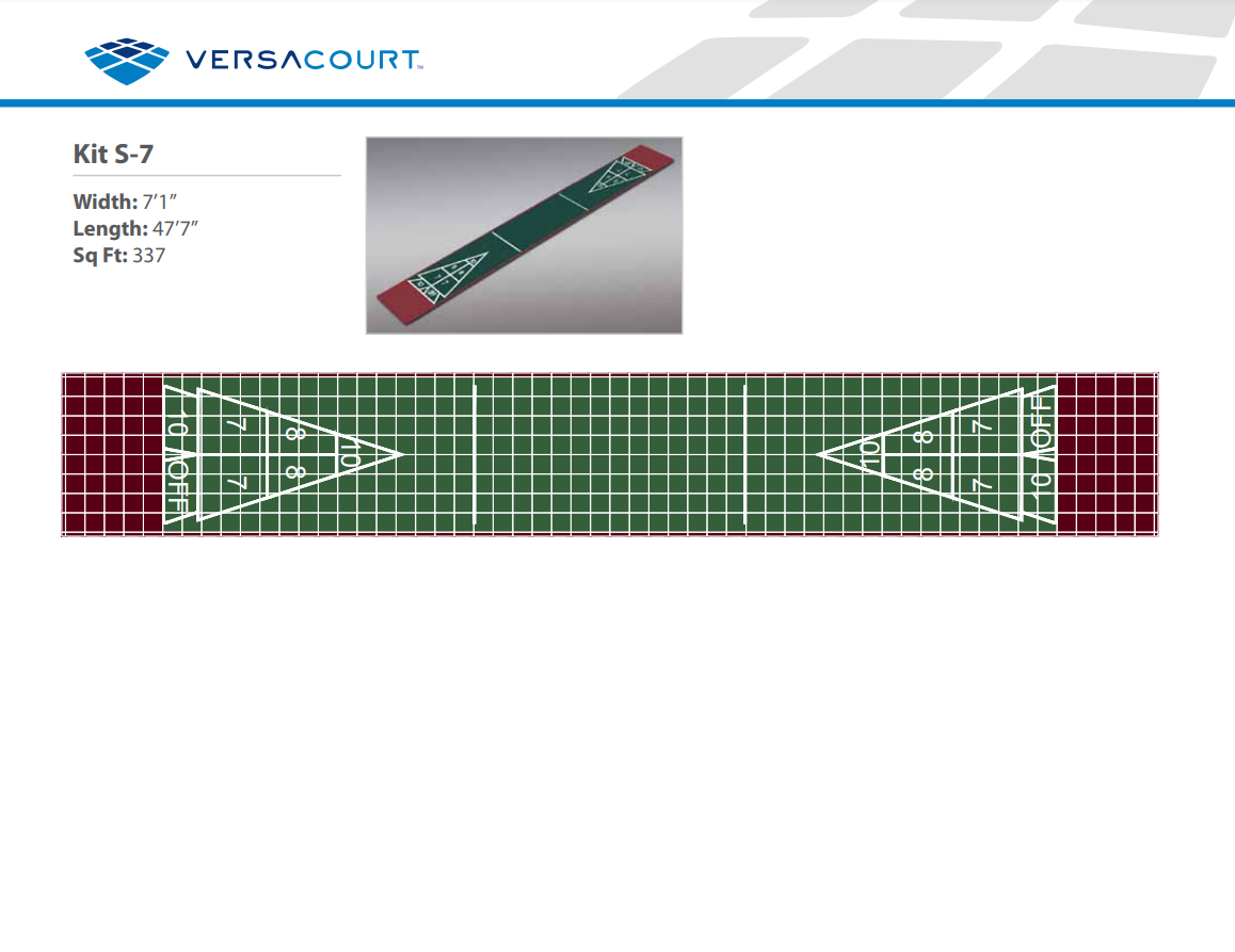 Shuffleboard Court Kit - Single 7'1" x 47'7" (S7) - DIY Court Canada
