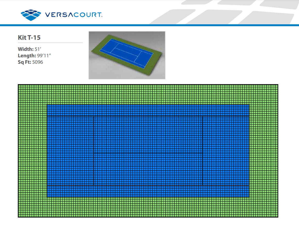Tennis Court Kit - 49'4"" x 109'3" (T15) - DIY Court Canada