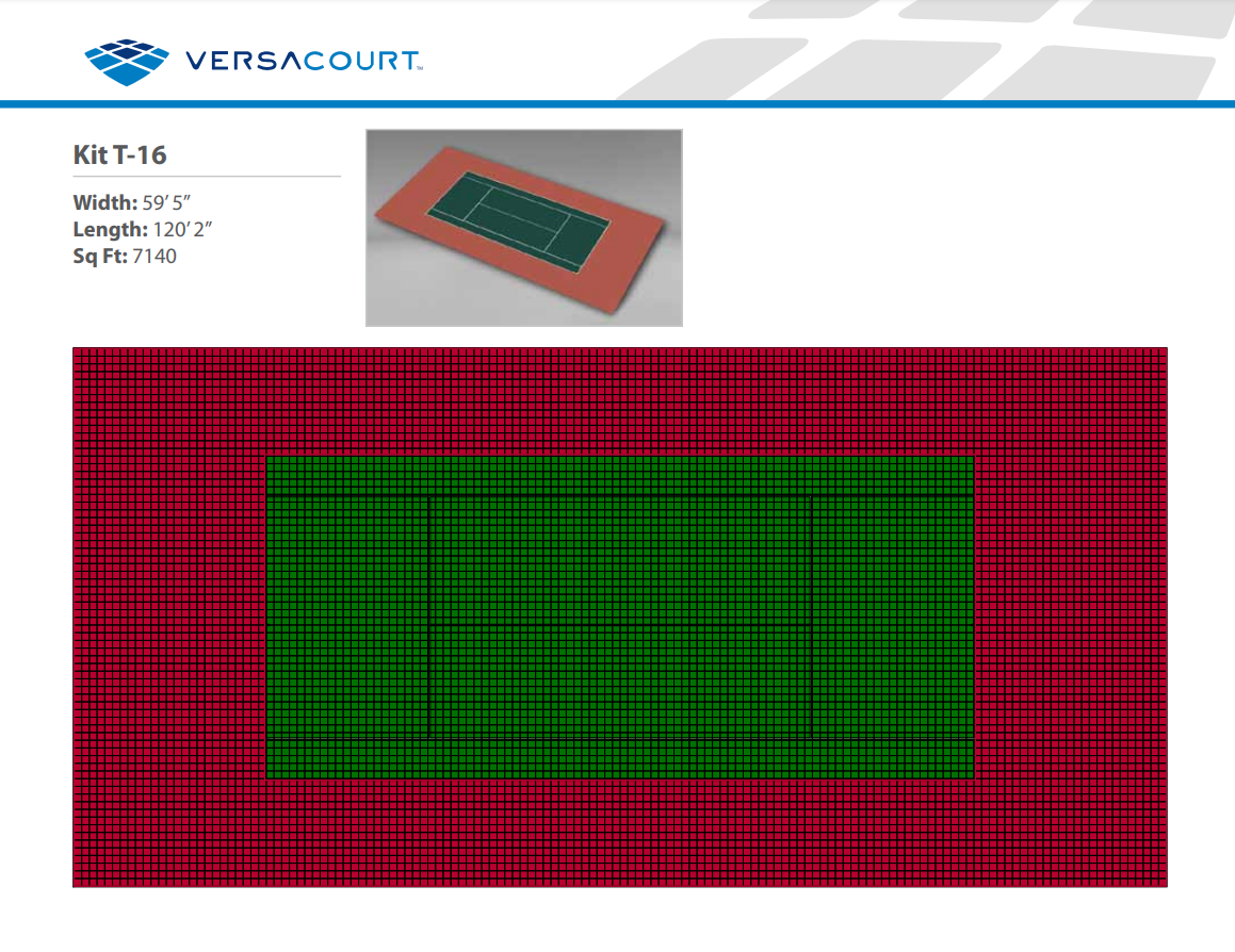 Tennis Court Kit - 59'5" x 120'2" (T16) - DIY Court Canada