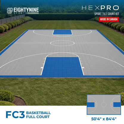 Basketball Full Court Kit - 50'4" x 84'4" | HEXPRO Sport Tile (FC3)