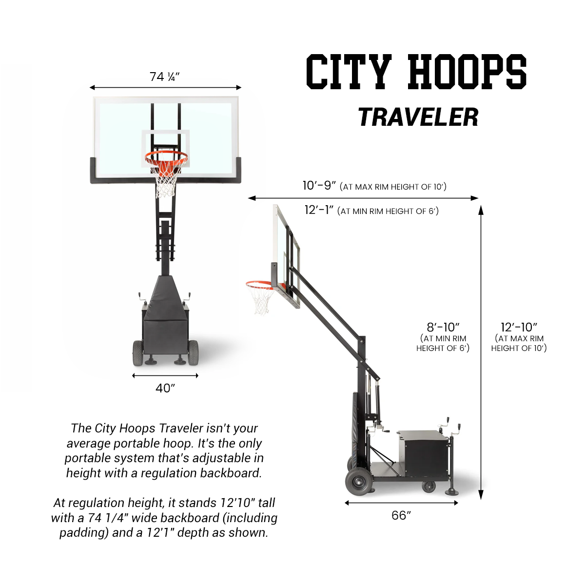 CITY HOOPS - Traveler Basketball Hoop