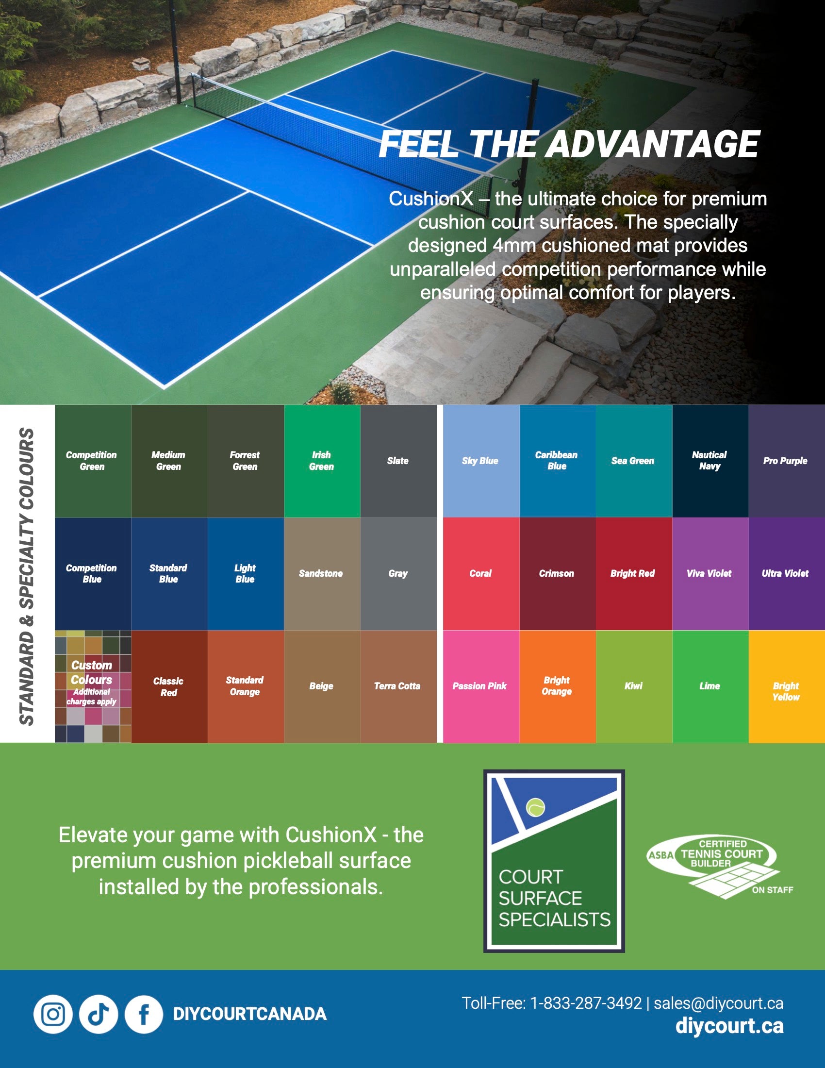 CushionX - Premium Pickleball Acrylic Court & Installation