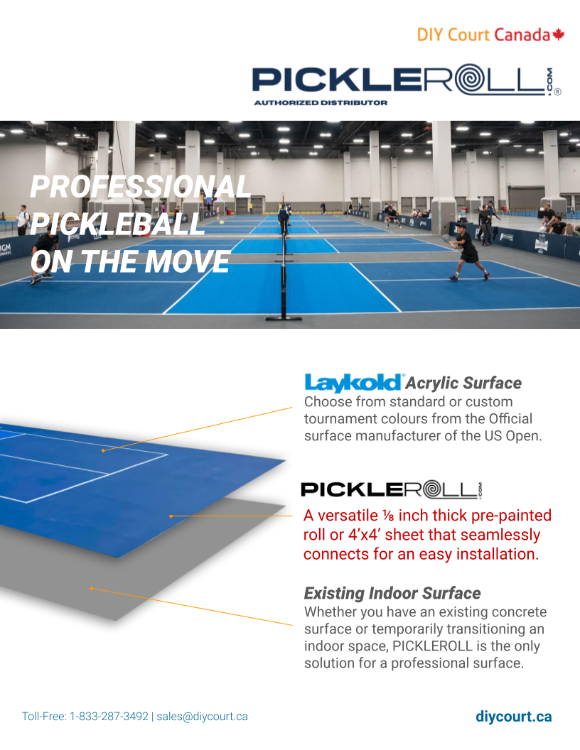 Pickleroll installer diy court court canada surface