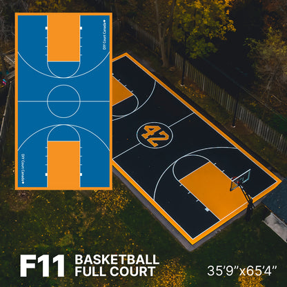 Basketball Court Kit - Full Court 35'9" x 65'4" (F11) - DIY Court Canada