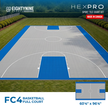 Basketball Full Court Kit - 60'4" x 96'4" - Regulation Size | HEXPRO Sport Tile (FC4)