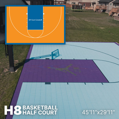 Basketball Court Kit - Half Court 45'11" x 29'11" (H8) - DIY Court Canada
