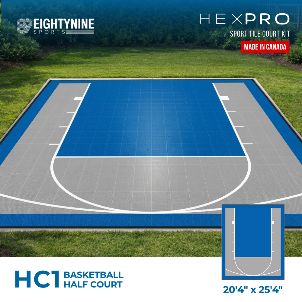 Basketball Half Court Kit - 20'4" x 24'4" | HEXPRO Sport Tile (HC1)
