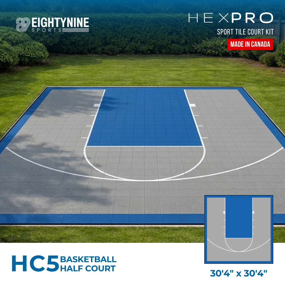 Basketball Half Court Kit - 30'4" x 30'4" | HEXPRO Sport Tile (HC5)