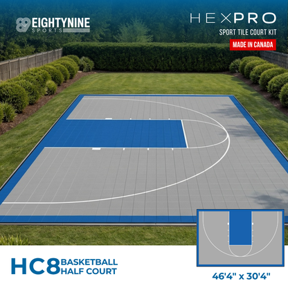 Basketball Half Court Kit - 46'4" x 30'4" | HEXPRO Sport Tile (HC8)