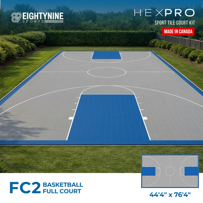 Basketball Full Court Kit - 44'4" x 76'4" | HEXPRO Sport Tile (FC2)