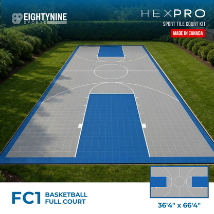 Basketball Full Court Kit - 36'4" x 66'4" | HEXPRO Sport Tile (FC1)
