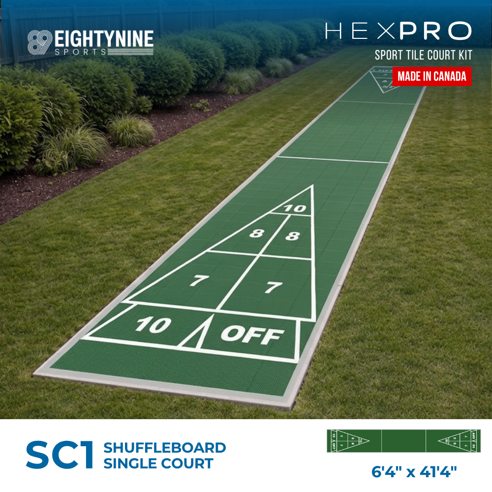Shuffleboard Court Kit - 6'4" x 41'4" | HEXPRO Sport Tile (SC1)