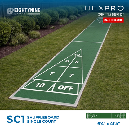 Shuffleboard Court Kit - 6'4" x 41'4" | HEXPRO Sport Tile (SC1)