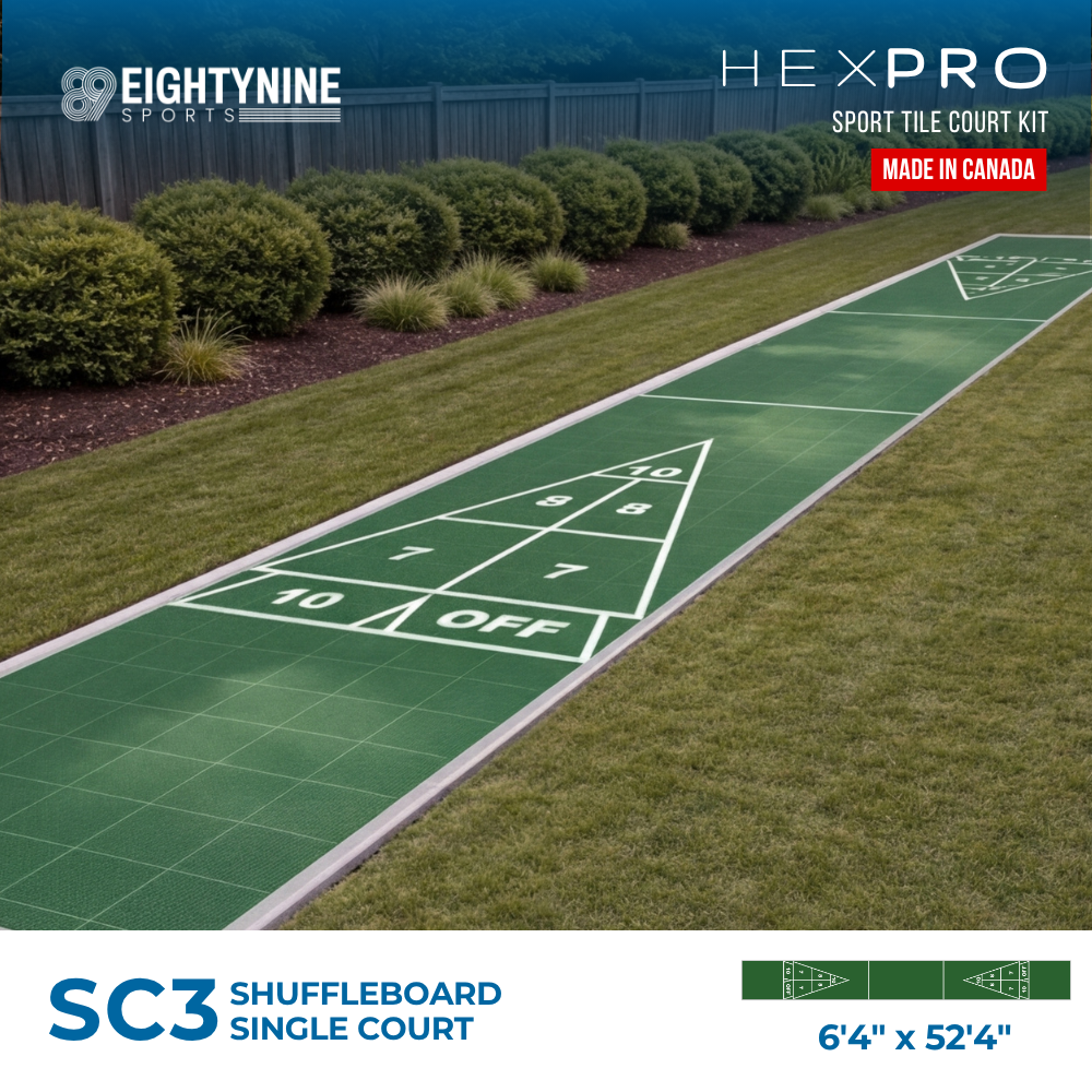 Shuffleboard Court Kit - 6'4" x 52'4" | HEXPRO Sport Tile (SC3)