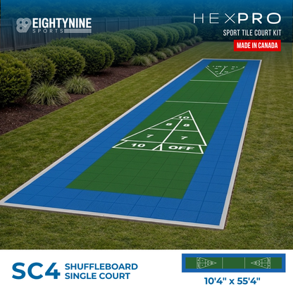 Shuffleboard Court Kit - 10'4" x 52'4" | HEXPRO Sport Tile (SC4)
