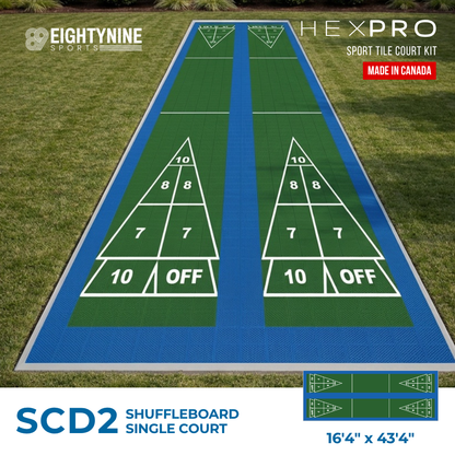 Shuffleboard - Double Court Kit - 16'4" x 41'4" | HEXPRO Sport Tile (SCD2)