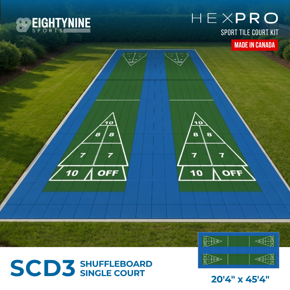 Shuffleboard - Double Court Kit - 18'4" x 41'4" | HEXPRO Sport Tile (SCD3)