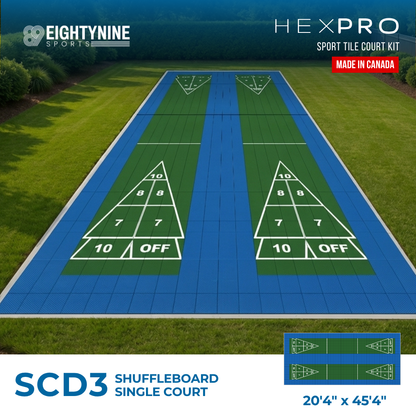 Shuffleboard - Double Court Kit - 18'4" x 41'4" | HEXPRO Sport Tile (SCD3)