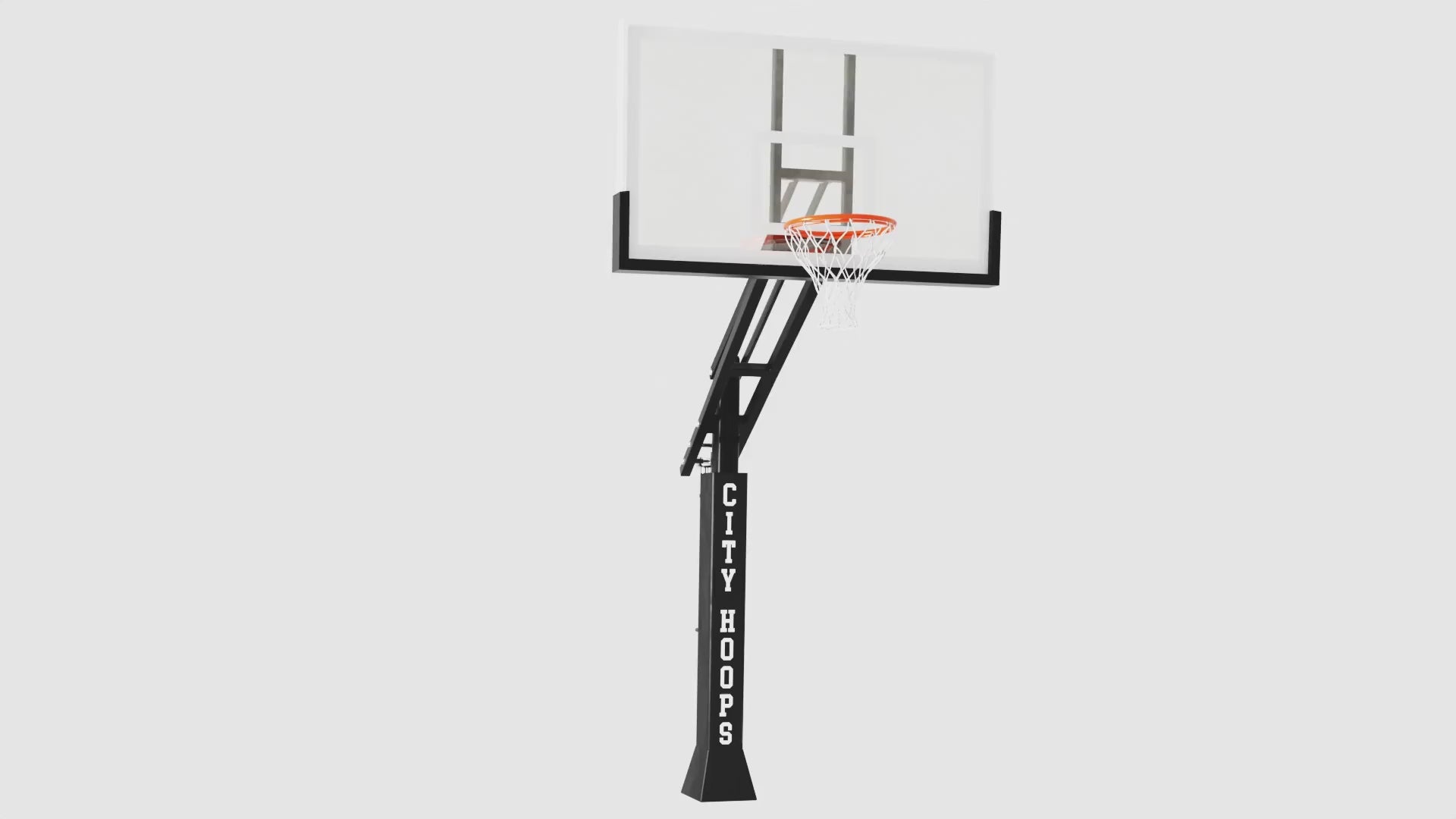 Load video: City Hoops Basketball Hoops In Ground Adjustable Height