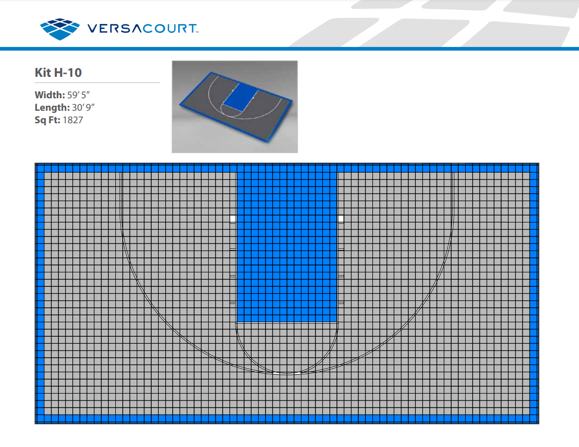 Basketball Court Kit - Half Court 59'5" x 30'9" (H10) - DIY Court Canada