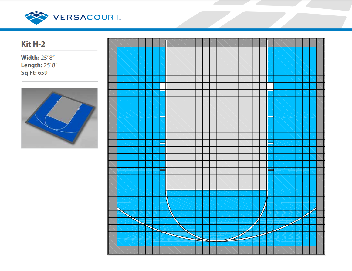 VersaCourt  Half Court Basketball Court Kits