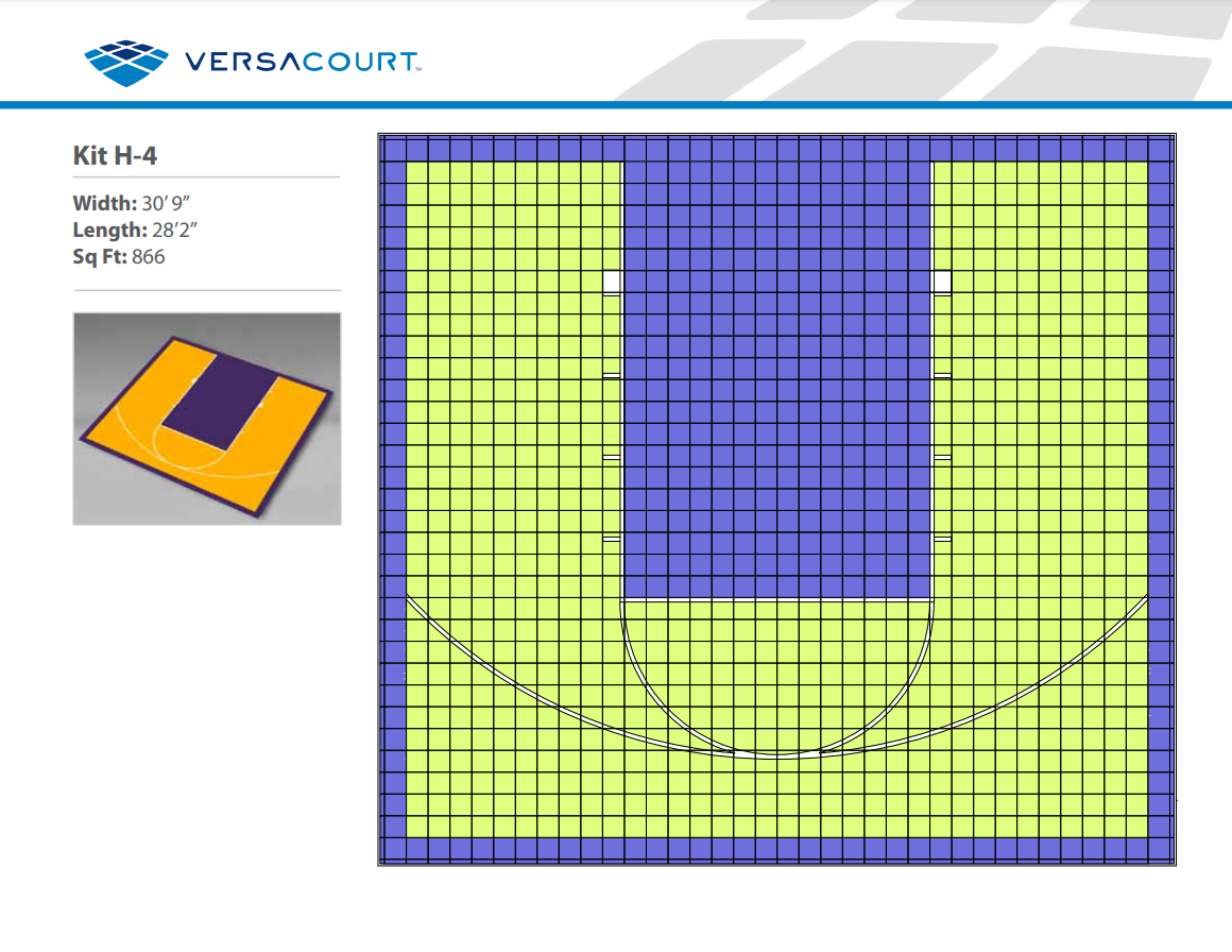 VersaCourt  Half Court Basketball Court Kits