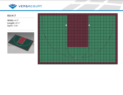 Basketball Court Kit - Half Court 44'3" x 28'2" (H7) - DIY Court Canada