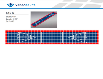 Shuffleboard Court Kit - Single 7'11" x 51'10" (S13) - DIY Court Canada