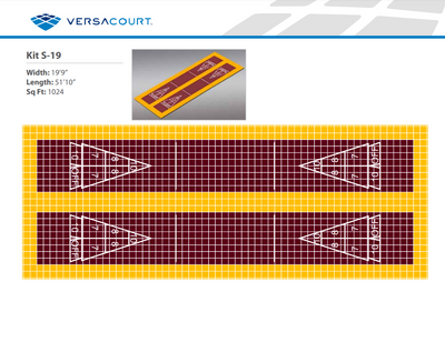 Shuffleboard Court Kit - Double 19'9" x 51'10" (S19) - DIY Court Canada